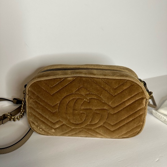 Gucci Marmont Matelasse Shoulder Bag GG Small Crossbody Camera Bag Velvet - Picture 2 of 10
